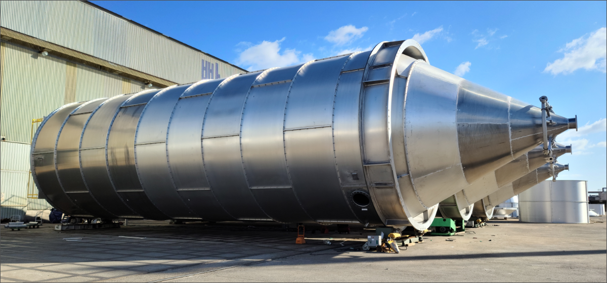 An individual silo unit prior to installation